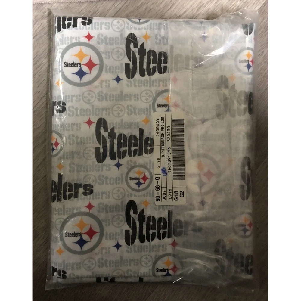 Vintage Pittsburgh Steelers Cotton Fabric 1998 2 Yards Gray